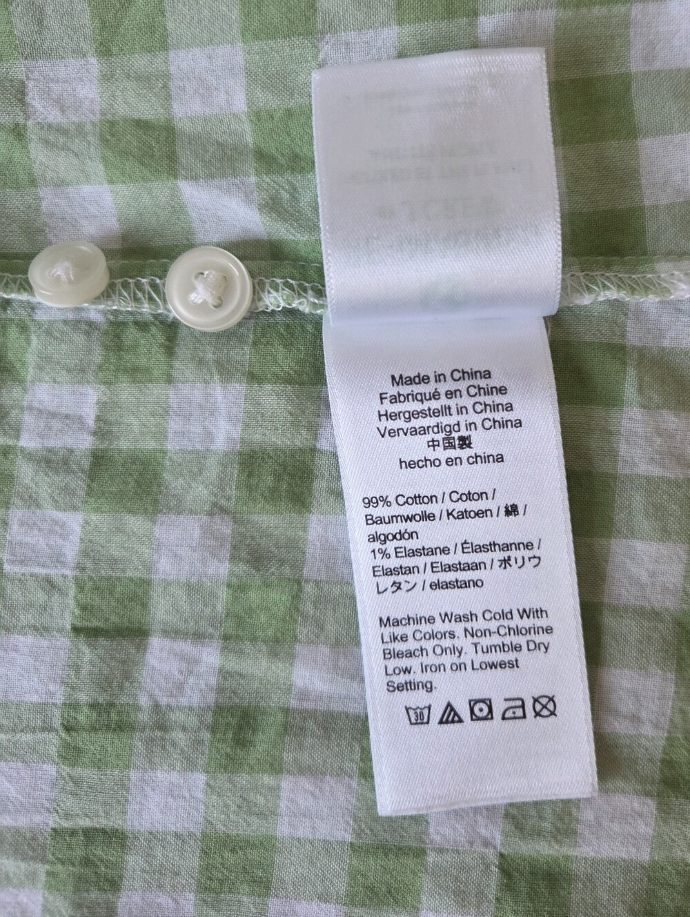 J. Crew Classic Fit Ruffle Popover Green Gingham Blouse Womens Size 00 - Picture 8 of 8